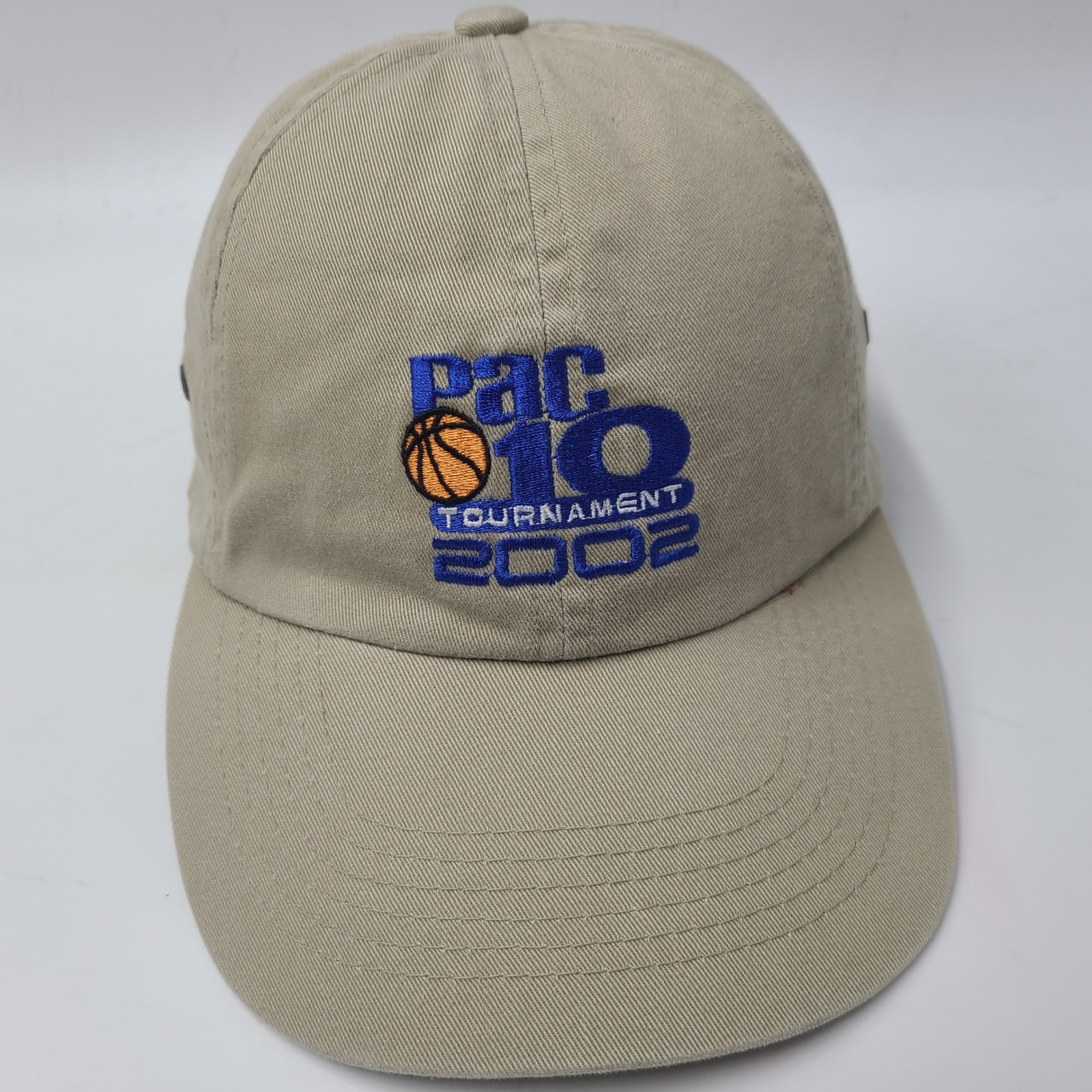 Vintage Pac 10 Hat Strapback Beige Ncaa Basketball Tournament 2002 Conference
